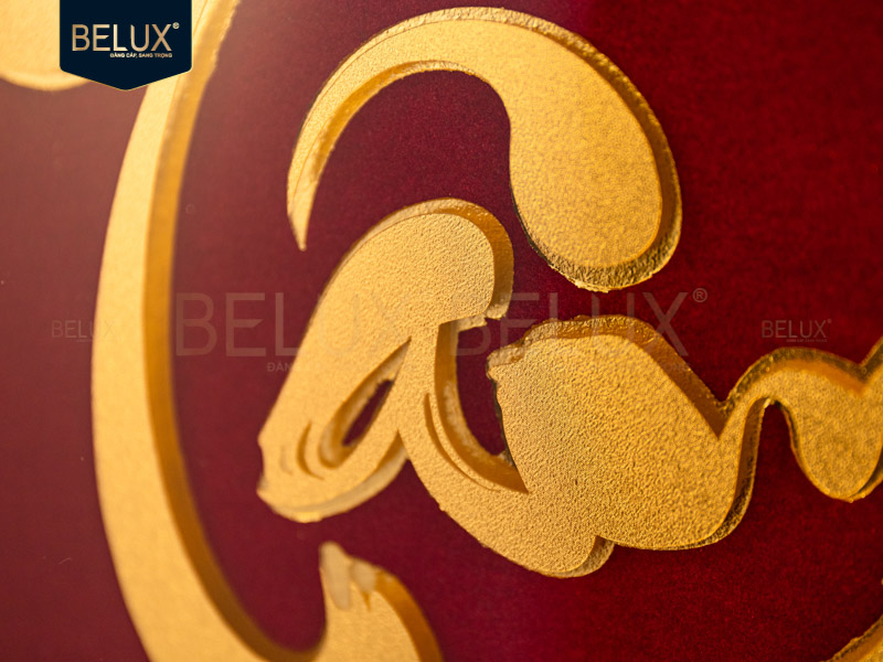 Tranh Chữ Tâm Dát Vàng 24k - 39x30cm